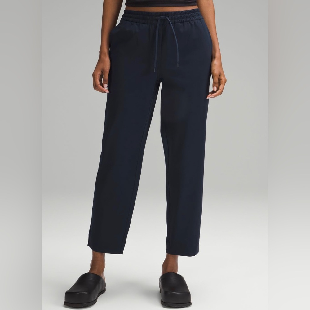 Lululemon tapered leg mid rise pants, black, size 2. Like-new condition!